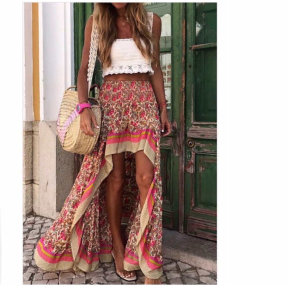 HP! Gorgeous boho hi low maxi skirt